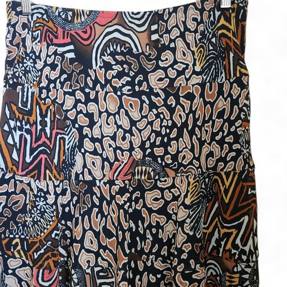 Ruby Rd Tiered Maxi Skirt Women's 12 Pull on Elastic Waist Flowy Lined Southwest - Picture 2 of 14